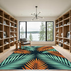 Vibrant Tropical Palm Leaf Duo Rug