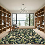 Vintage Floral Trellis Lattice Rug