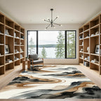 Earthy Tones Watercolor Landscape Swirl Rug