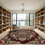 Ornate Red Floral Medallion Rug