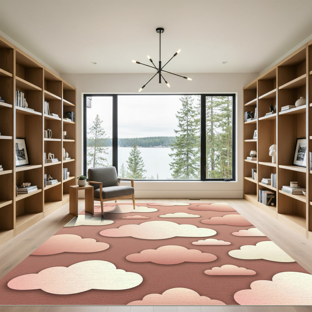 Dreamy Blush Pink Floating Cloud Rug