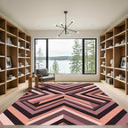 Modern Geometric Blush and Charcoal Angular Rug