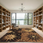 Golden Radiant Star Geometric Bronze Rug