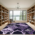 Purple Geometric Mountain Landscape Arches Rug
