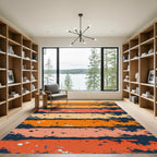 Retro Sunset Striped Abstract Texture Rug