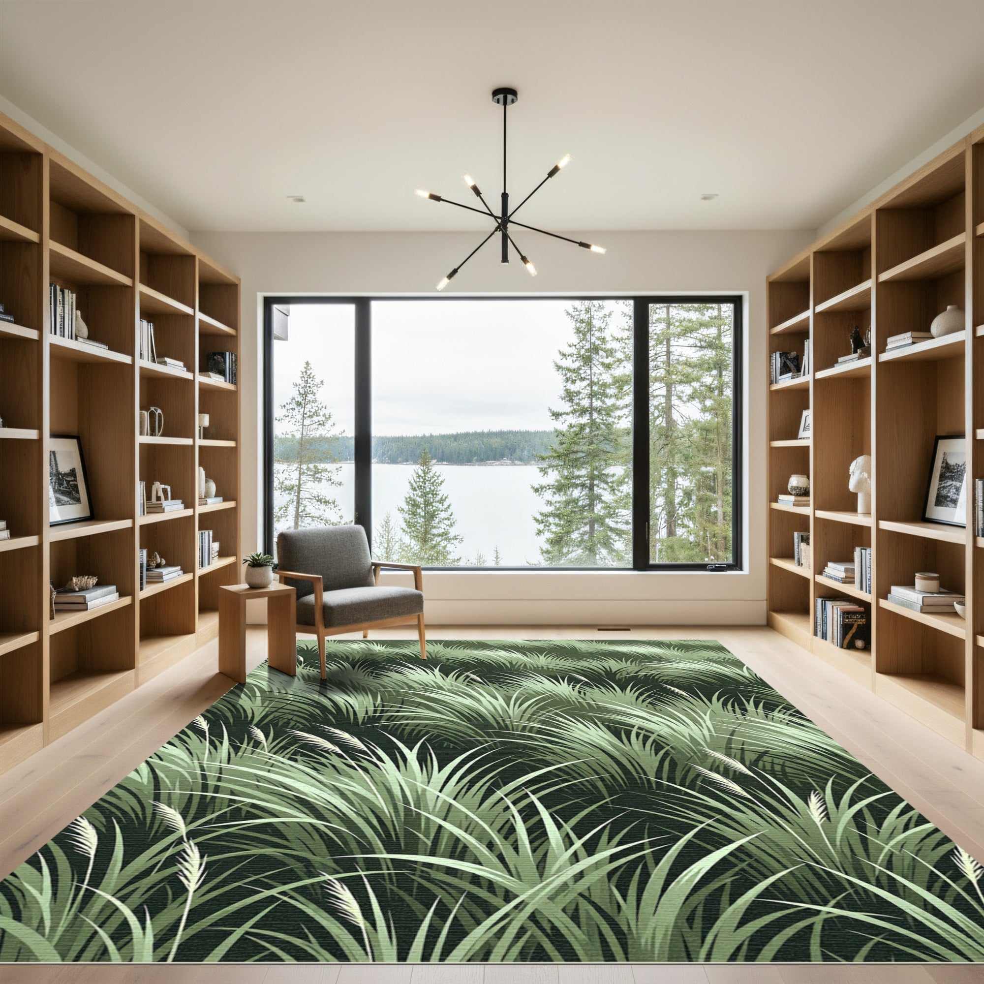 Lush Emerald Grass Field Meadow Rug