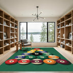 Billiard Ball Rack Geometric Games Table Rug