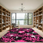 Electric Pink Graffiti Tag Explosion Rug