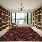 Geometric Copper Star Lattice Grid Rug