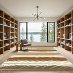 Earthy Tone Layered Feather Rug