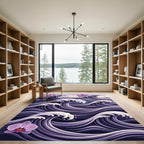 Purple Orchid Ocean Wave Rug