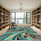 Bold Zebra Stripes Wave Composition Rug