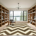 Neutral Earth Tone Chevron Zigzag Rug
