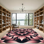 Blushing Rose Botanical Petal Mandala Rug