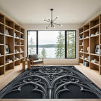 Gothic Grey Architectural Arch Rug