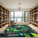 Whimsical Cute Bat Forest Woodland Rug