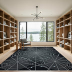 Silver Dewy Cobweb Arrangement Rug