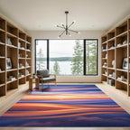 Sunset Horizon Wavy Abstract Area Rug