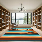 Southwest Desert Canyon Striped Landscape Rug