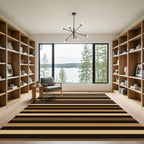 Modern Earthy Tones Linear Striped Rug