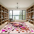 Vibrant Polka Dot Splatter Burst Rug