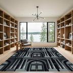 Monochromatic Neoclassical Architectural Repeats Rug
