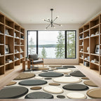 Natural Stone Pebbles Earthy Tones Rug