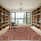 Burnt Orange Intricate Mandala Rug