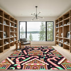 Gingerbread Houses Candy Cane Swirls Rug