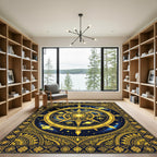 Celestial Gold Solar System Compass Rug