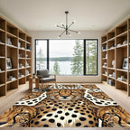 Golden Cheetah Spot Collage Rug