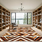 Midcentury Earth Tone Chevron Geometric Rug
