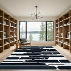 Monochromatic Jagged Stripe Composition Rug