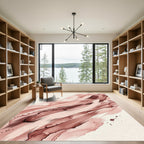 Modern Blush and Deep Burgundy Swirl Rug