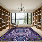 Lavish Purple Rose Grape Fountain Mosaic Rug