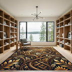 Gilded Leaf Vine Symmetry Rug