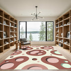 Abstract Earth Tone Organic Layered Shapes Rug
