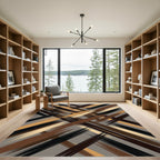 Earthy Tones Abstract Brush Stroke Rug