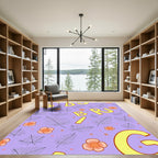 Light Purple Floral Alphabet Rug