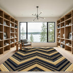 Golden Chevron Ancient Art Deco Rug