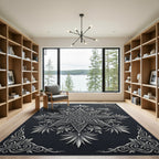Intricate Silver Eight Pointed Star Rug