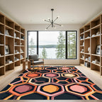 Warm Geometric Hexagon Nest Rug