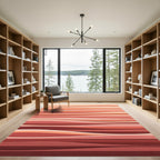 Coral Sunset Layered Wave Rug