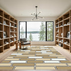 Sandy Beige Brickwork Rectangles Rug