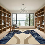 Symmetrical Tiger Duo Beige Cream Abstract Rug