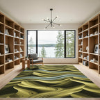Golden Dune Waves Abstract Landscape Rug
