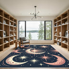 Celestial Moon and Starry Night Rug