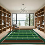 Green Rectangular American Football Field Grid Rug