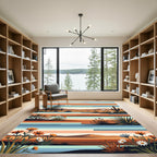 Sunset Desert Cacti and Wildflower Layers Rug