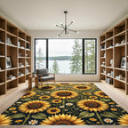 Sunny Yellow Sunflower Garden Arrangement Rug